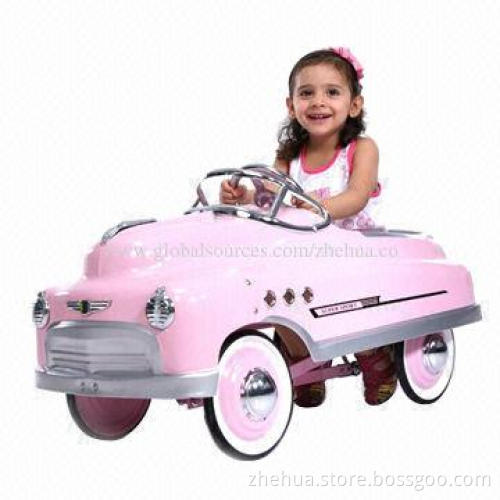 Hot-selling Kids' Metal Ride-on/Children's Pedal Car, Pink, Black, Yellow Colors